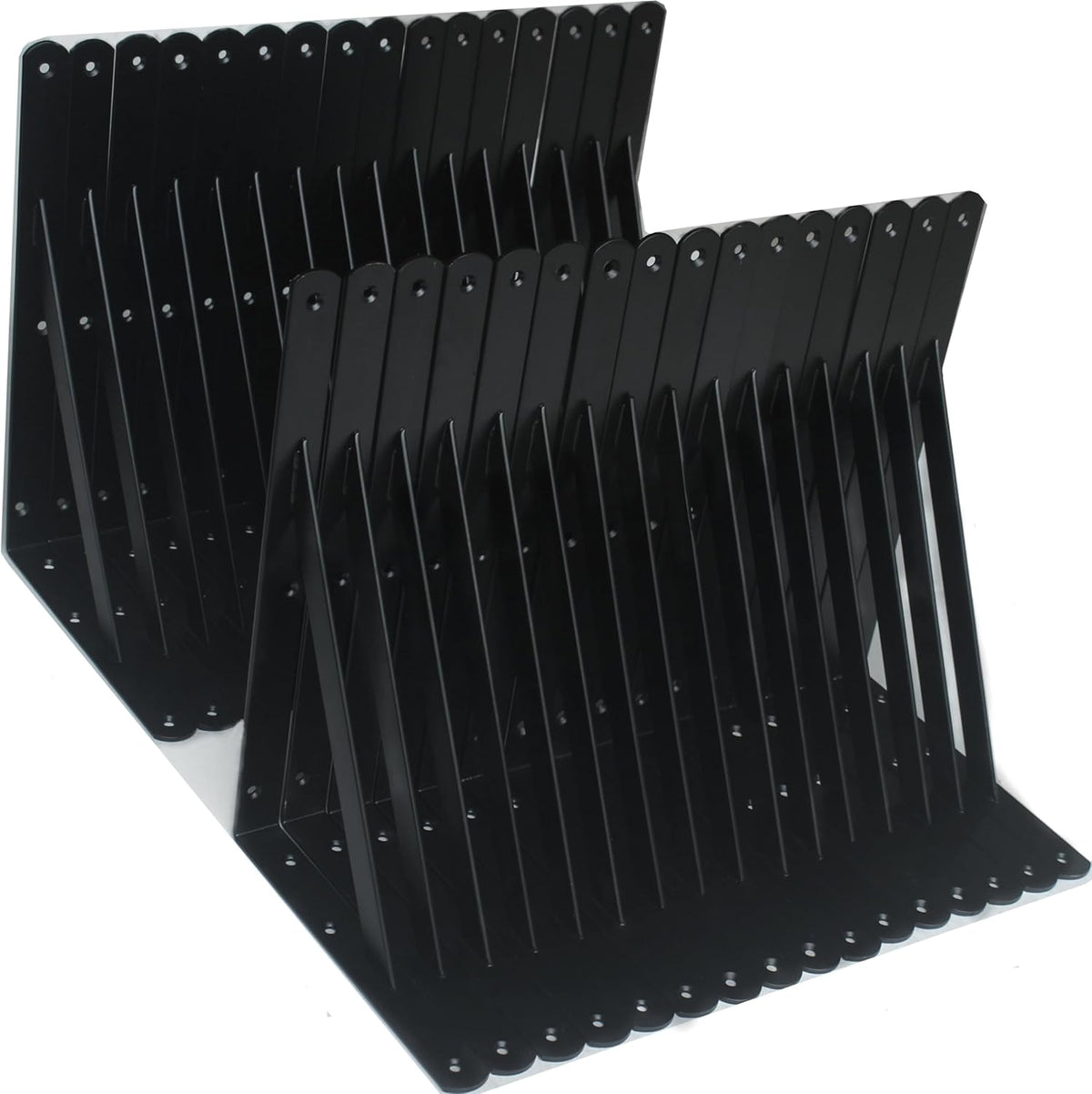 32 Pack L12 x H 8" Black Heavy Duty Shelf Brackets with Screws Metal Shelf Brackets Shelf Support Angle Brackets for Shelves L Brackets Heavy Duty Floating Shelf