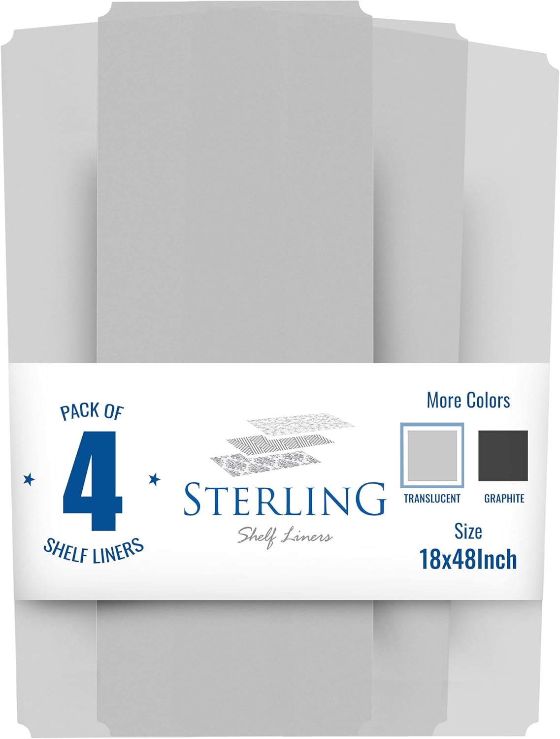 Sterling Shelf Liners for Wire Shelf System - Plastic Wire Shelving Shelf Mats - Clear, 24x48 Inch 4pcs