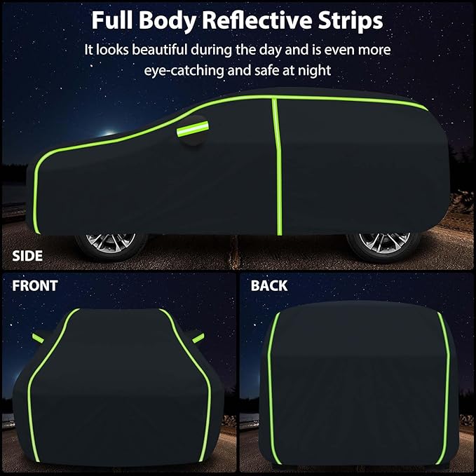 Car Cover for 2014-2024 Mini Cooper/Cooper S/Hardtop/Clubman 4-Door，6 Layers PEVA Full Car Cover – All-Weather UV, Dust, Snow Protection – Windproof Outdoor/Indoor Cover with Door Zipper