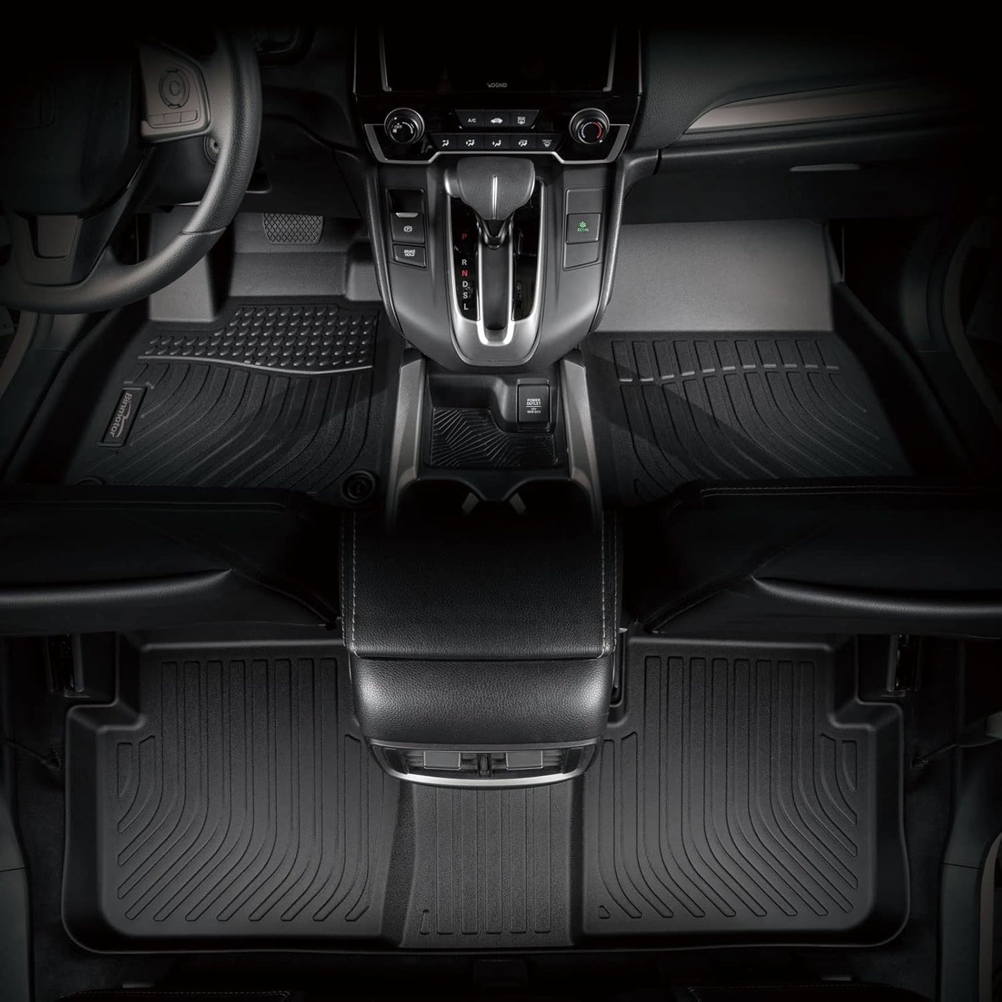 Binmotor-All Weather TPE Floor Mats for Ford Maverick Hybrid 2025-2022, Heavy Duty Car Floor Liners, Protection Automotive Car Mats, Front & 2nd Row Full Set for Maverick Hybrid Accessories