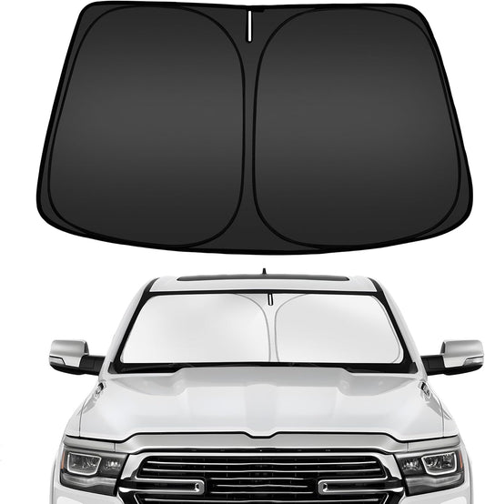 ARISMOTOR Windshield Sun Shade for Dodge Ram 1500 2019-2025 2026, Custom Fit Foldable Front Window Sunshade Sun Visor Protector, Block UV Rays Keep Your Car Cooler