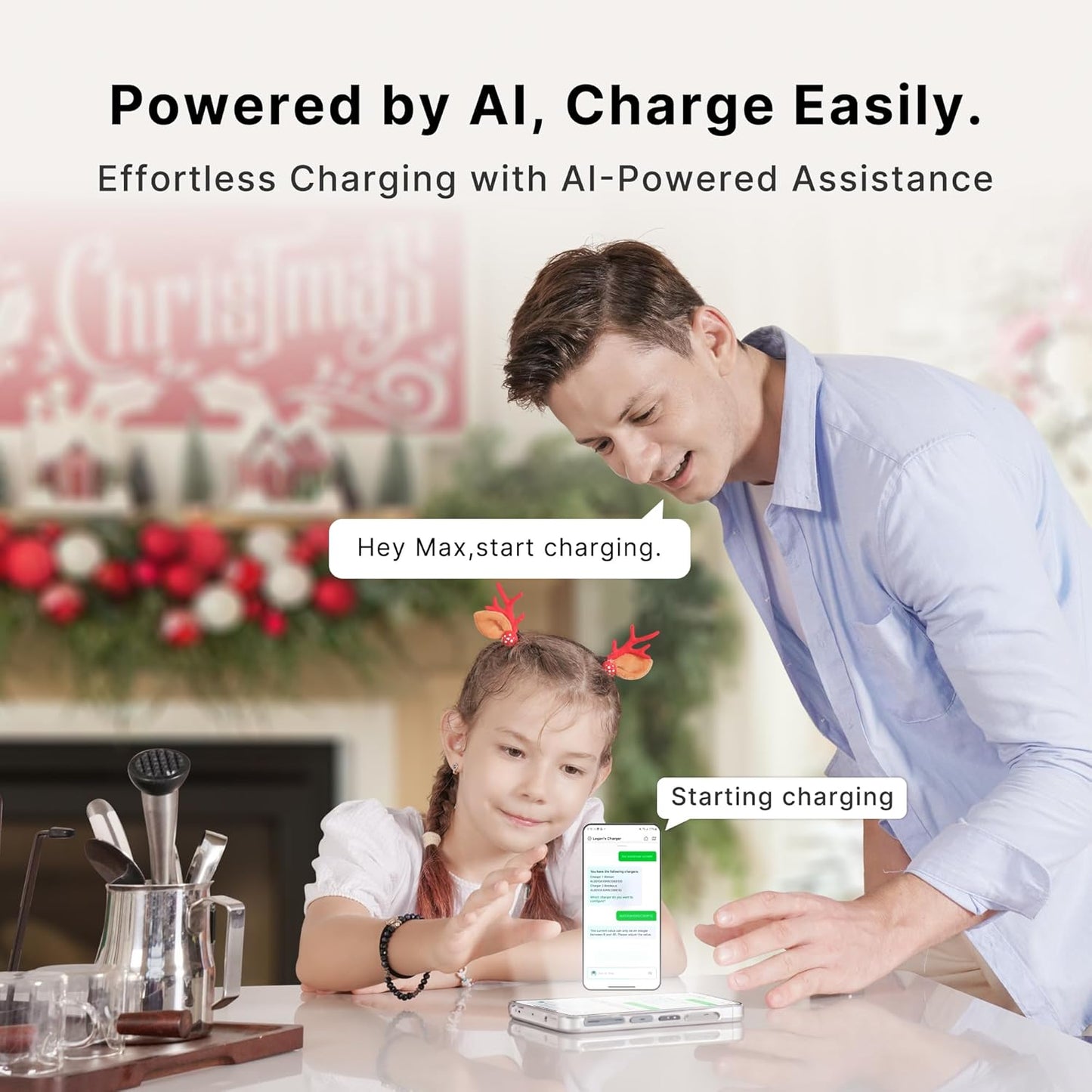Autel Home Smart AI Level 2 EV Charger up to 40Amp, 240V, Indoor/Outdoor Fast Electric Vehicle Charging Station with Flexible 25-Foot Cable, NEMA 14-50 Plug, Dark Gray