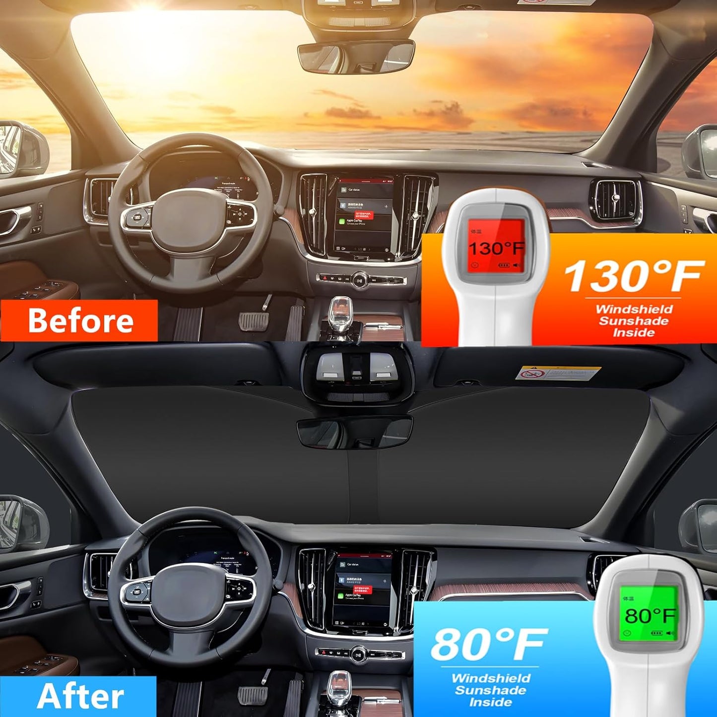Windshield Sun Shade for 2018-2023 Toyota CHR Custom Fit Foldable Front Window Sunshade Sun Visor Protector Block UV Rays Keep Your Car Cooler