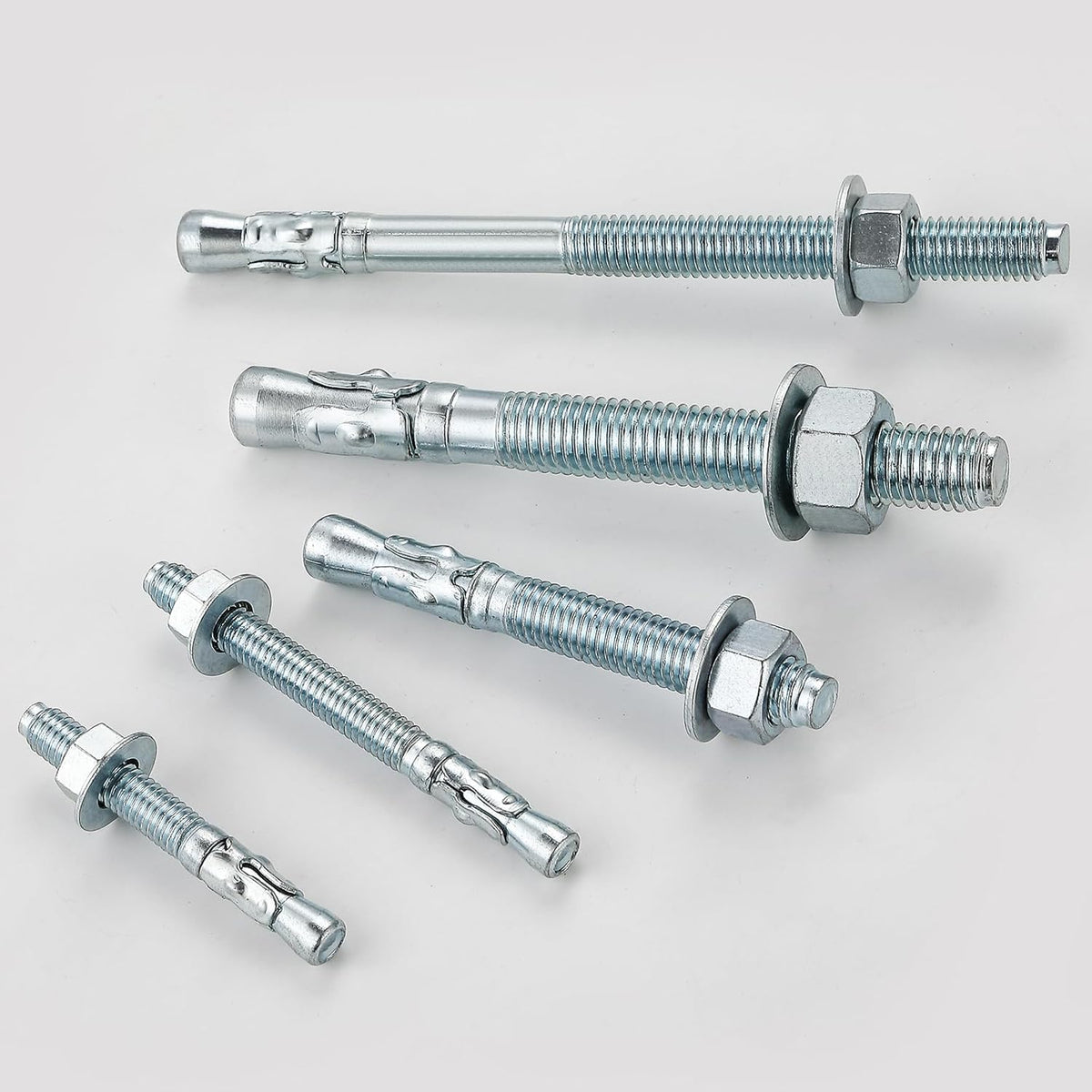 5/16x4" 50Pcs Inch Standard Fasteners for Heavy-Duty Zinc Wedge Anchors for Cement and Concrete