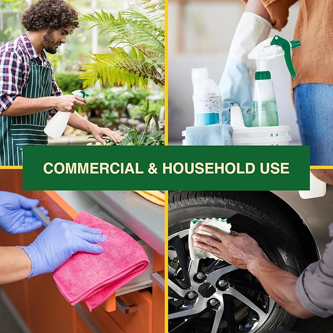 Spray Bottle Nozzle Replacement, Bottle Tops Only - Sprayer Nozzle Triggers for Heavy Duty, Commercial, Home Cleaning Solutions - Fits 8,16,24,32 oz Plastic & Glass Bottles, Green 24 pack