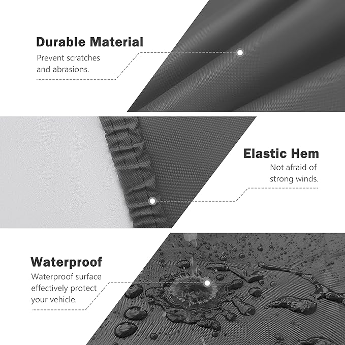 MORNYRAY Compatible with Ford Mustang,Car Cover Outdoor Waterproof Sun Rain Snow Hail Protection with Driver Door Zipper (Black, Custom Fit Ford Mustang)