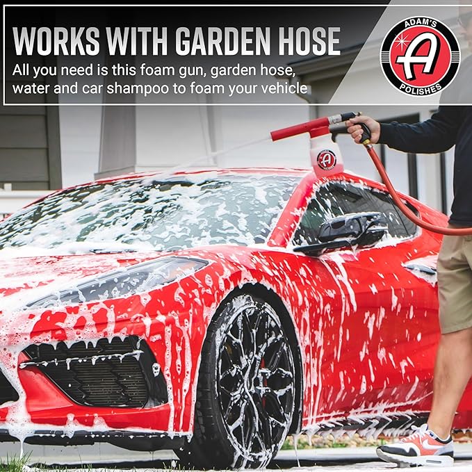 Adam's Polishes Foam Gun Car Wash Sprayer - Connects to Garden Hose for Car Washing, No Pressure Washer Required, Use Snow Foam Blaster with Car Soap, Shampoo or Detergent