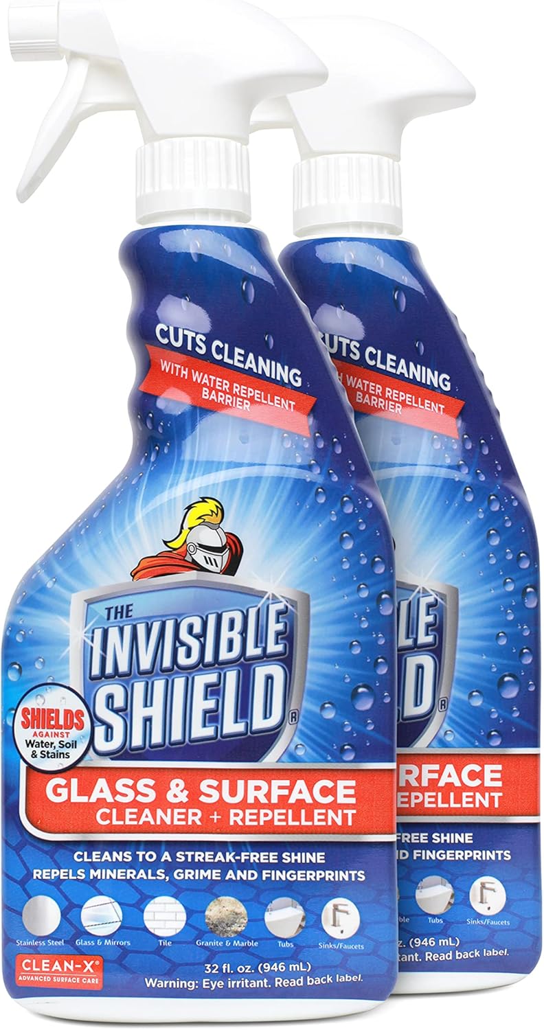Invisible Shield Glass & Surface Cleaner and Repellent 32 fl. oz. Cleans and Protects against future dirt on multi surfaces by UNELKO- Clean-X (2)
