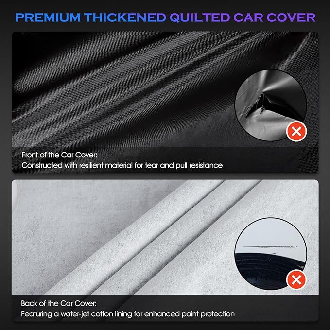 Car Cover Custom Fit for Dodge Challenger 2008-2023,6 Layers Truck Cover Waterproof All Weather for Automobiles,Outdoor Full Exterior Cover,Rain, Sun, Wind Protection,Black