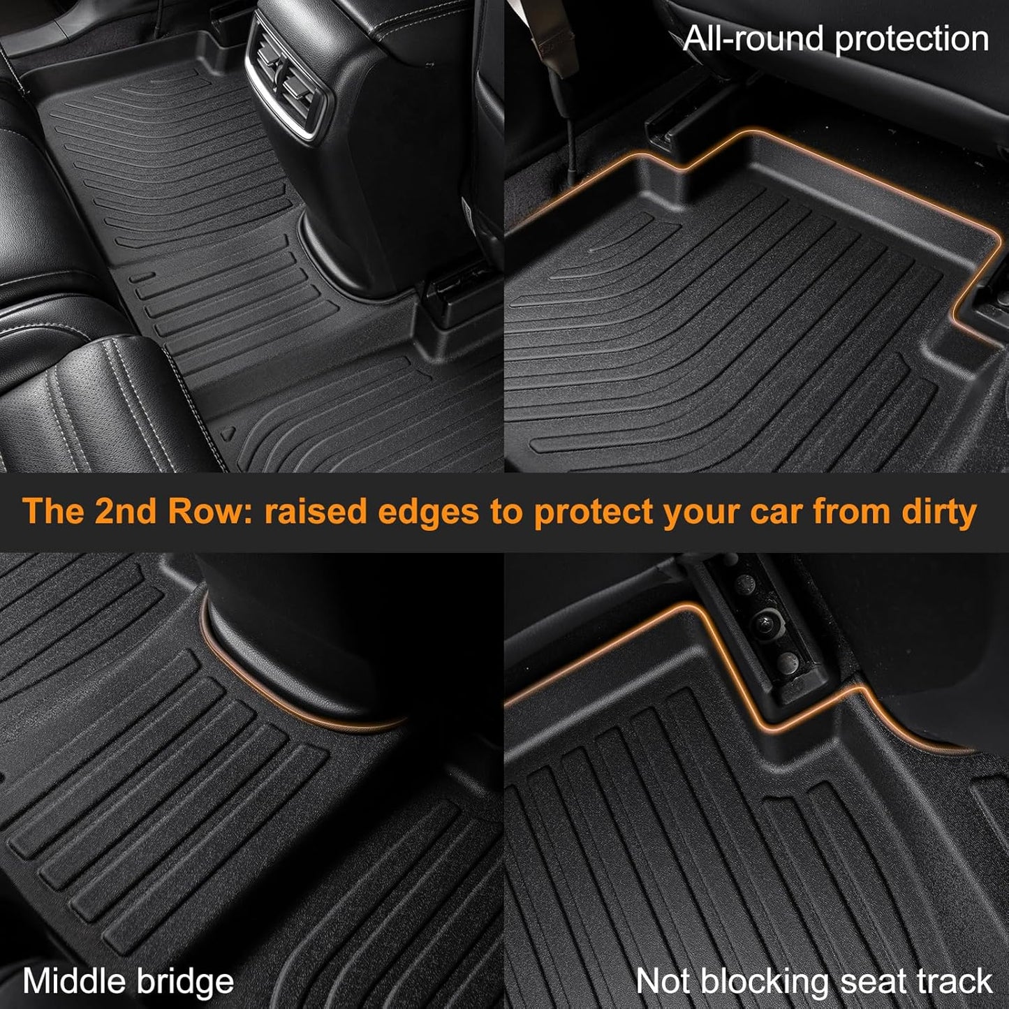Binmotor-Floor Mats and Cargo Liner Set for Mazda CX70 & CX-70 PHEV 2025, All Weather Car Floor Mat for Mazda CX 70 Accessories, Rubber Mats TPE Car Liners for CX-70 Trunk Liner