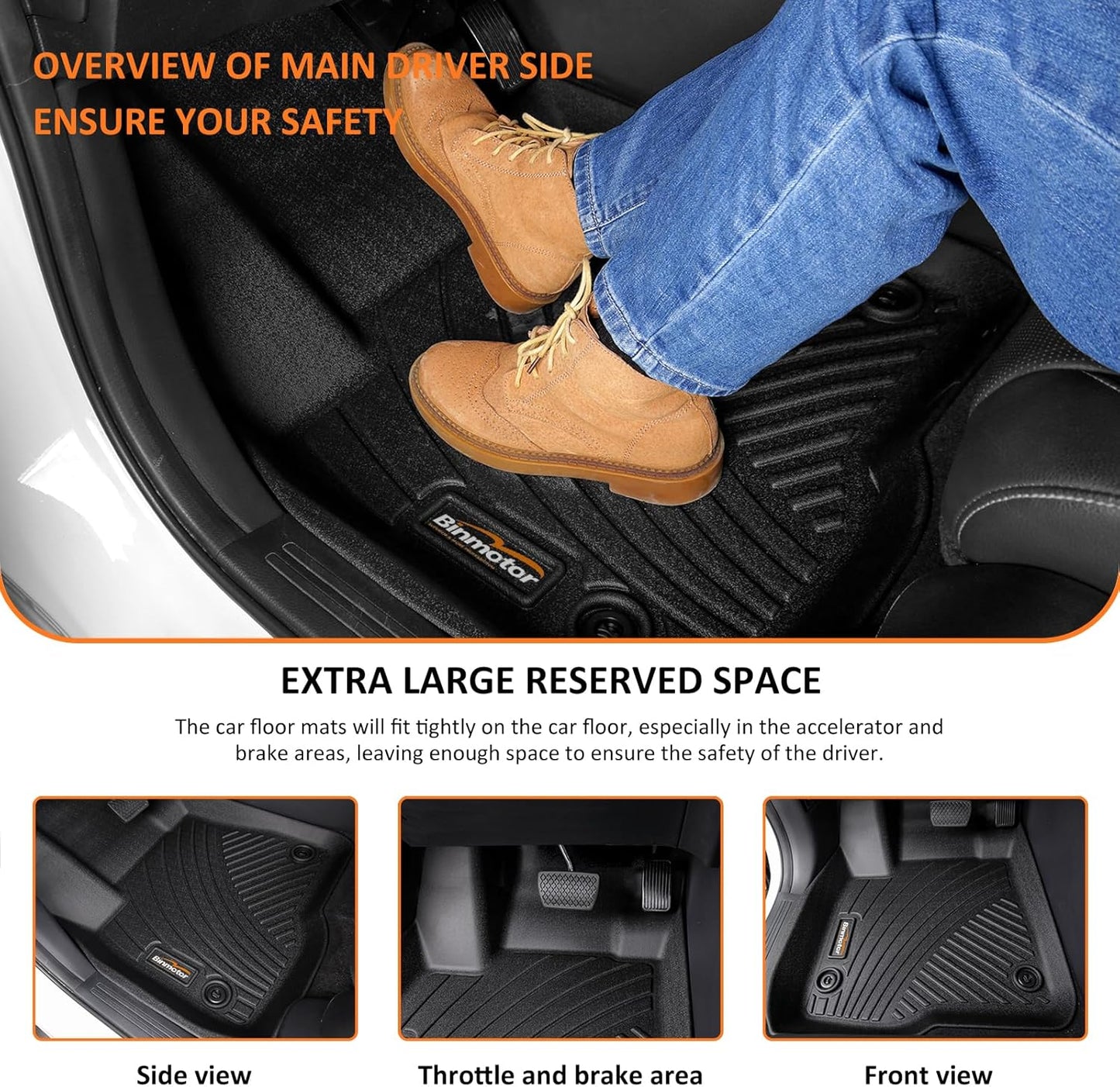 Binmotor-Floor Mats & Cargo Liner for Jeep Grand Cherokee 2016-2021 (Non L) & 2022 Grand Cherokee WK丨All Weather Car Mat Grand Cherokee Accessories Cargo Mat Floor Liners Trunk Liner