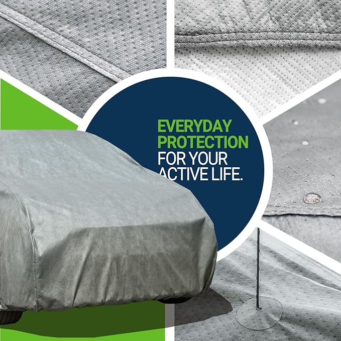 All Weather Waterproof SUV Car Cover, 7-Layer Non-Woven Cotton Car Covers for Automobiles SUV Snow Cover, Full Exterior Covers, Winter Rain Sun, Grey, Size SUV S2