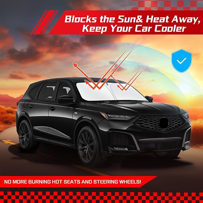ARISMOTOR Windshield Sun Shade for Acura MDX 2021-2025, Custom Fit Foldable Front Window Sunshade Sun Visor Protector, Block UV Rays Keep Your Car Cooler
