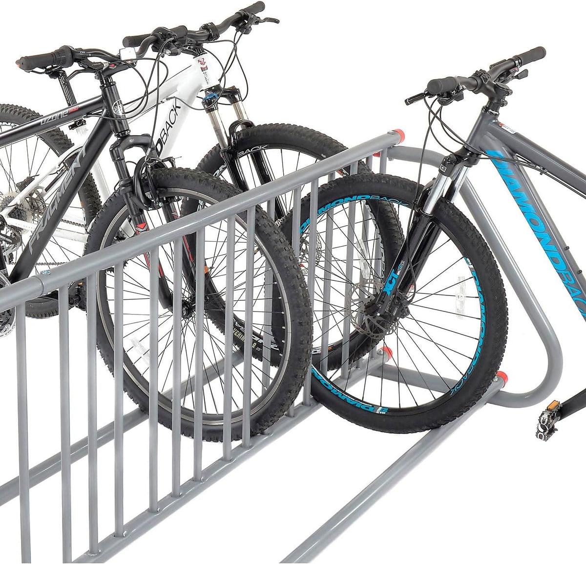 Global Industrial 111" L Double-Sided Grid Bike Rack, 18-Bike Capacity, Powder Coated Steel, Gray, Commercial Bike Rack for Stores, Parks, Schools and More
