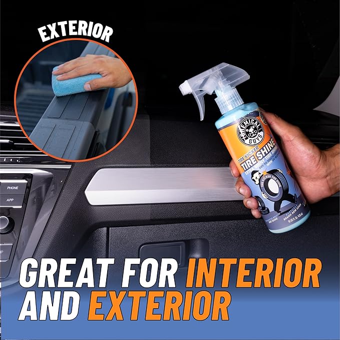 Chemical Guys Tire Kicker Sprayable Extra Glossy Tire Shine (Works on Rubber, Vinyl & Plastic) Safe for Cars, Trucks, Motorcycles, RVs & More, 16 fl oz