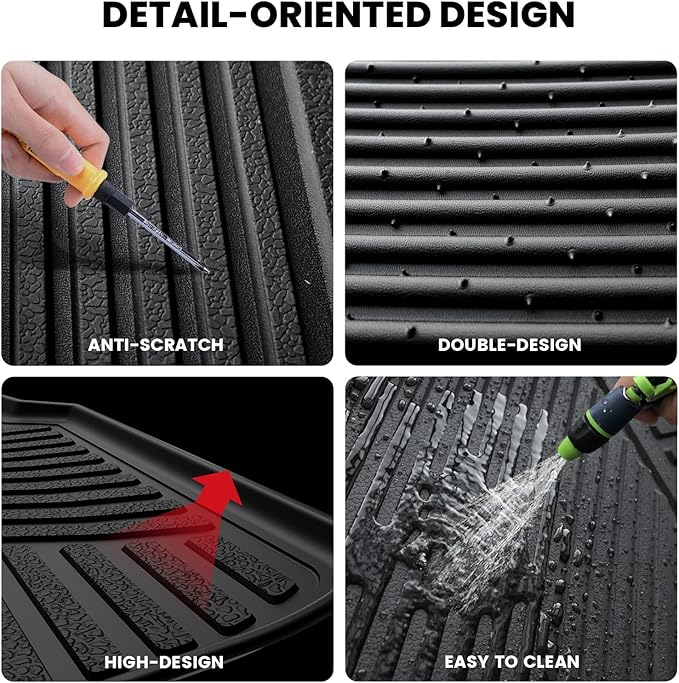 LASFIT Trunk Mat&Backrest Mat for Toyota 4Runner 2025(Only Fit 5 Seats), All Weather TPE Custom Fit Cargo Liner for 4Runner SR5/TRD/Limited 6th gen 4 Runner Cargo Mat, Black