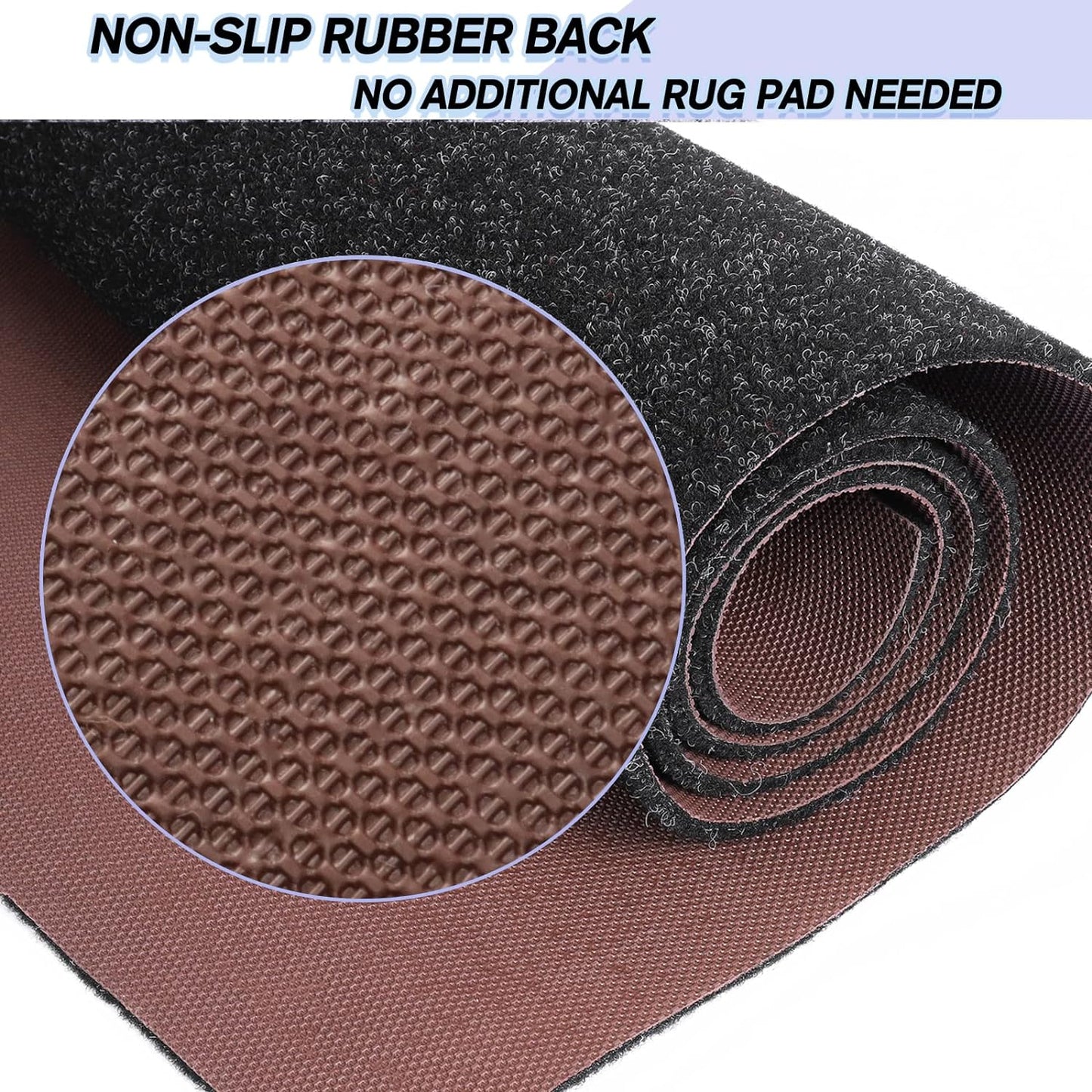 Custom Size Backed Non-Slip Area Rugs Runner, Easy Clean, Waterproof Runner Rugs for Hallway Entryway, Kitchen, Laundry, 4FT x 71FT, Black