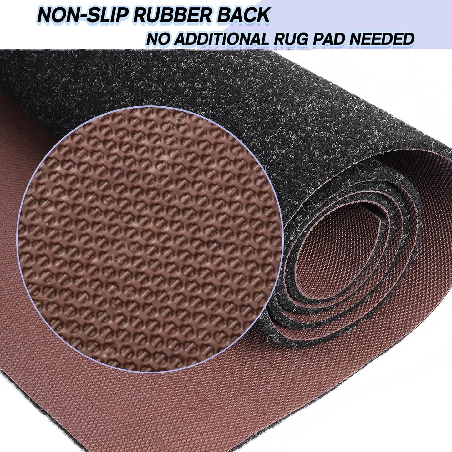 Custom Size Backed Non-Slip Area Rugs Runner, Easy Clean, Waterproof Runner Rugs for Hallway Entryway, Kitchen, Laundry, 4FT x 19FT, Black