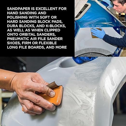 Dura-Gold Premium 5000 Grit Wet or Dry Sandpaper Sheets, 5-1/2" x 9", Box of 25 - Auto Car Color Sanding Detailing, Polishing Wood, Plastic, Glass, Epoxy, Stone, Metal Finishing Hand Sand Block Sander