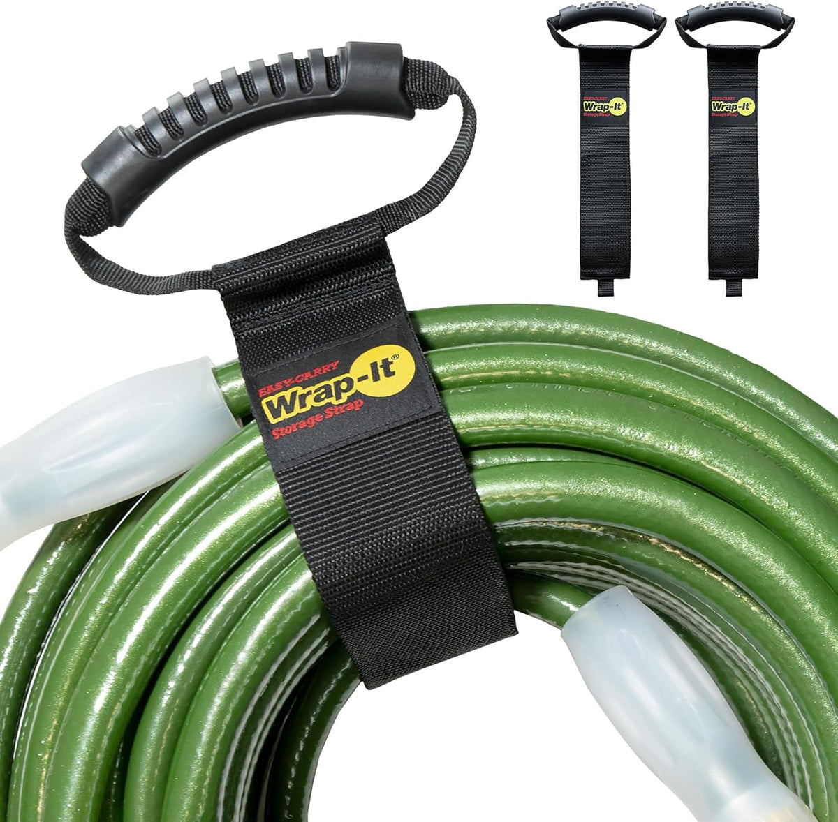 Easy-Carry Wrap-It Storage Straps - 28” (2-Pack) – Heavy-Duty Hook and Loop Extension Cord Carrying Strap, Hanger, Keeper, Organizer with Handle for Pool, Boat, RV, Garden Hoses, Cords, and Cables