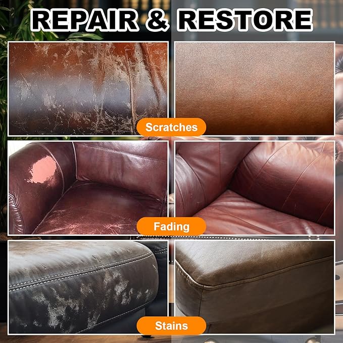 Leather Scratch Repair Balm-Leather Color Restorer for Couches Leather Scratch Remover for Carseat Boots Leather Couch Scratch Repair Couches (Red)