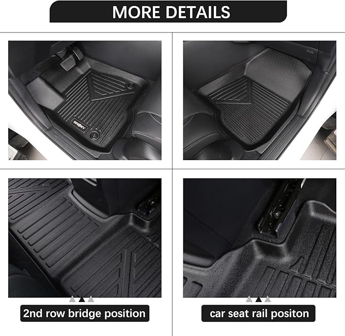 GINOWY- Floor Mats & Cargo Liner for Kia Seltos 2024 2025 2026, TPE All Weather Protection Seltos Car Mats 2024, Custom Seltos Floor Liners Non-Slip Trunk Mat, Waterproof Accessories Black