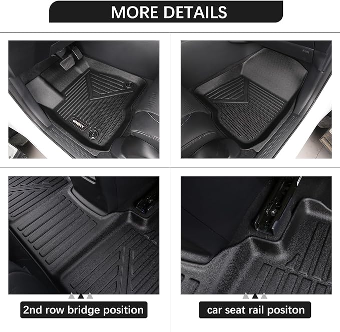 GINOWY-Floor Mats & Cargo Liner for Honda CRV 2023 2024 2025 2026 (Include Hybrid) TPE All Weather 2024 CRV Hybrid Car Mats Non-Slip Trunk Mat 2025 CR-V Floor Liners Waterproof Accessories Mats Black