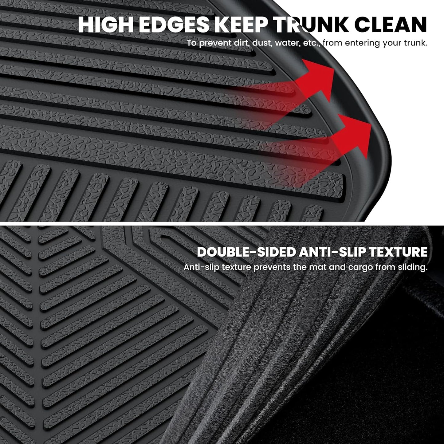 LASFIT Trunk Mat for Honda Accord Seden 2018 2019 2020 2021 2022 2023 2024 2025 (Include Hybrid Models), All Weather TPE Custom Fit Accord Trunk Liner Trunk Tray Cargo Liner Accessories, Black
