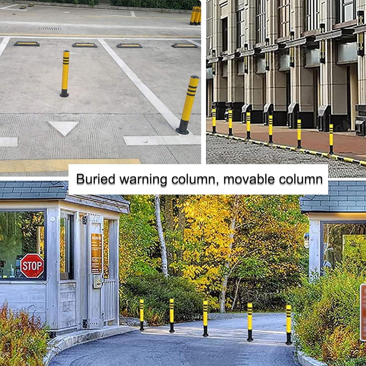 Safety Bollard Post, Steel Security Post Barrier Traffic Pole, Removable Bollard with Embedment Sleeve, Safety Barrier Bollard for Driveways, for Parking Barrier, Road Safety(750mm/30in)