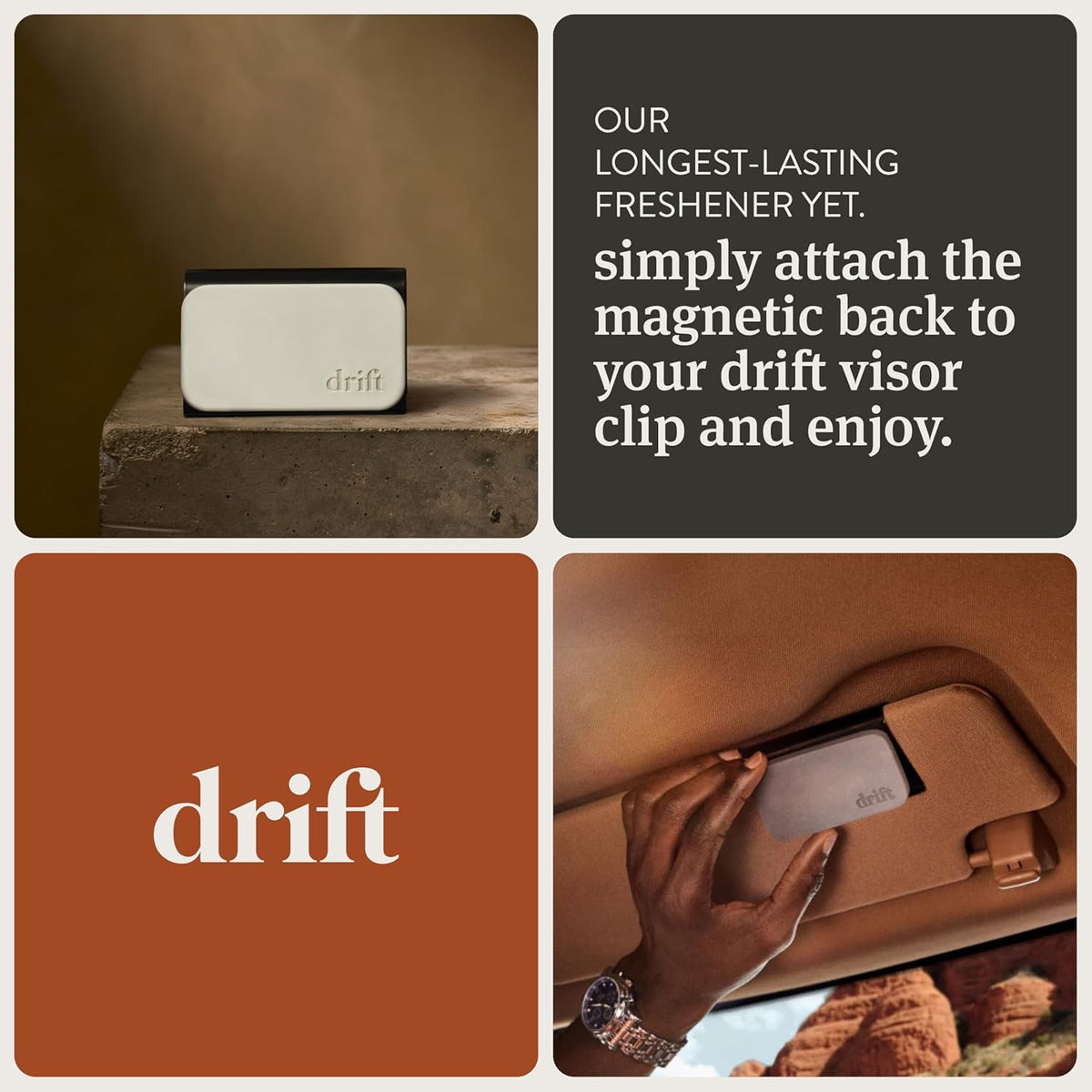 Drift Car Air Freshener - Stone Air Freshener - Car Odor Eliminator - Variety 3 Pack Starter Kit - CLIP INCLUDED - Variety 3 Pack