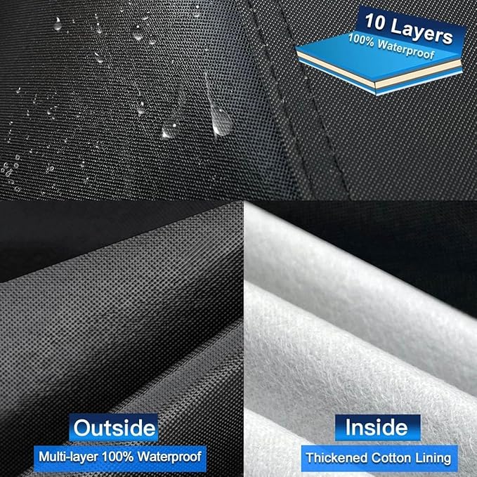 10 Layers Minivan Car Cover Custom Fit for Honda Odyssey (1999-2024) Waterproof All Weather for Automobiles, Outdoor Full Cover Sun UV Rain Protection with Cotton.Black