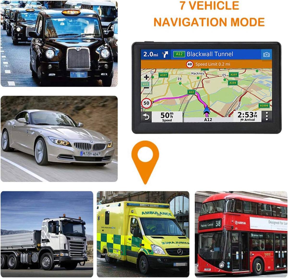 N700 GPS Navigator for Car Truck RV 2025,Truck GPS Commercial Drivers,Trucker GPS for semi Truck,Free Lifetime Maps Updates,7 inch Touchscreen,Custom Truck Routing,Driver Alerts
