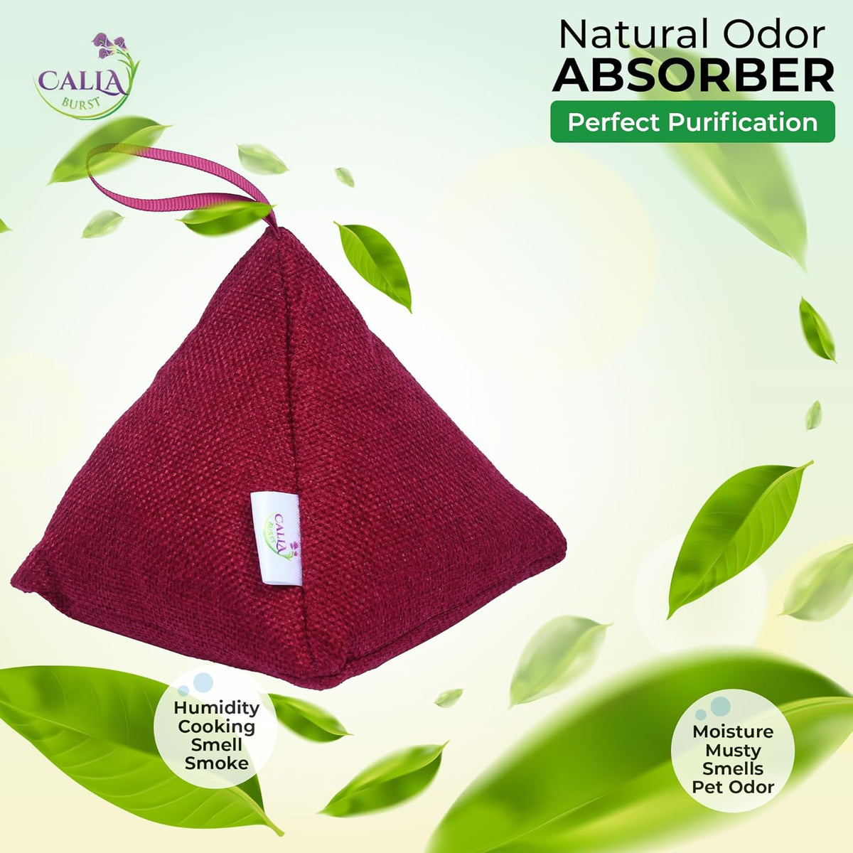 4 Pack Bamboo Charcoal Air Purifier Bags 200 Grams Each - Odor Absorber & Eliminator for Home, Car, Pets, Activated Charcoal Natural Freshener, Eco-Friendly & Reusable (Fall Colors)