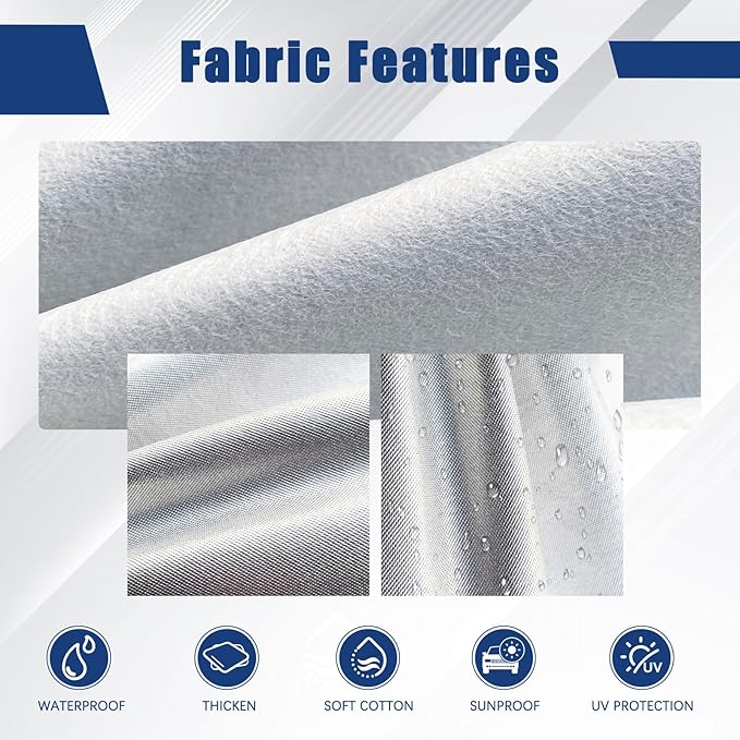 Kayme 6 Layers SUV Car Cover Custom Fit for GMC Yukon XL (2000-2025) Waterproof All Weather for Automobiles, Outdoor Full Cover Rain Sun UV Protection.Silver