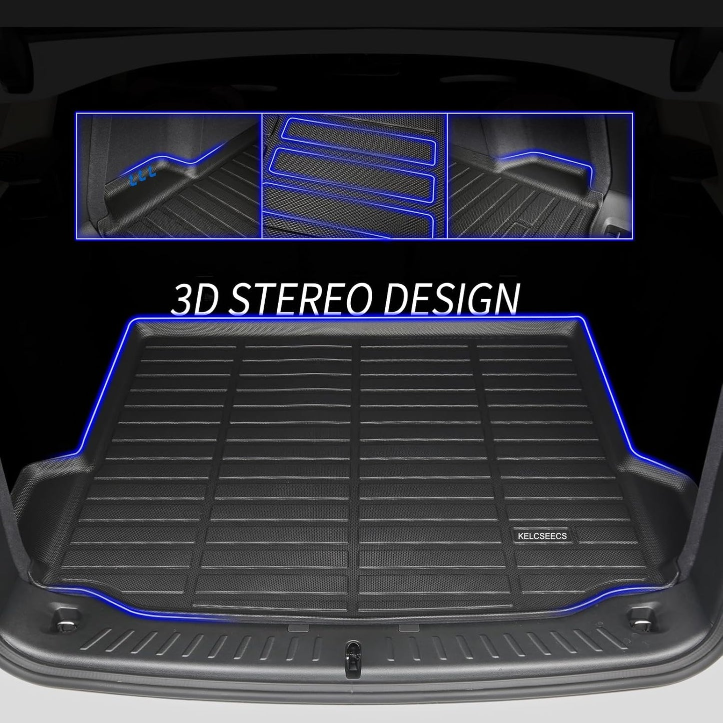 KELCSEECS® Floor Mats & Cargo Liner Custom for 2013-2022 Acura ILX All Weather Protection TPE Floor Liners Front& Rear Row Full Set Acura ILX Accessories Black