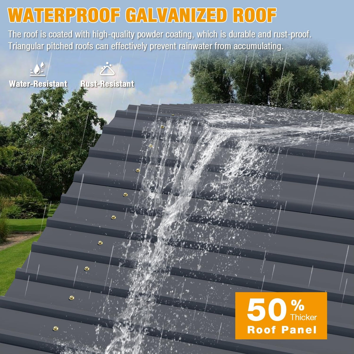 EBE 10 x 15 FT Outdoor Carport, Heavy Duty Metal Carports with Galvanized Steel Roof, Carport Canopy Garage Shelter Shade for Car, SUV, Truck, Boats and Tractors