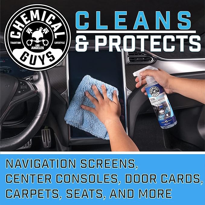 Chemical Guys Total Interior Cleaner & Protectant, Cleans & Protects Leather, Vinyl, Plastic, Rubber & Glass Streak-Free Finish for Cars, Trucks, SUVs, RVs & More - 128 oz