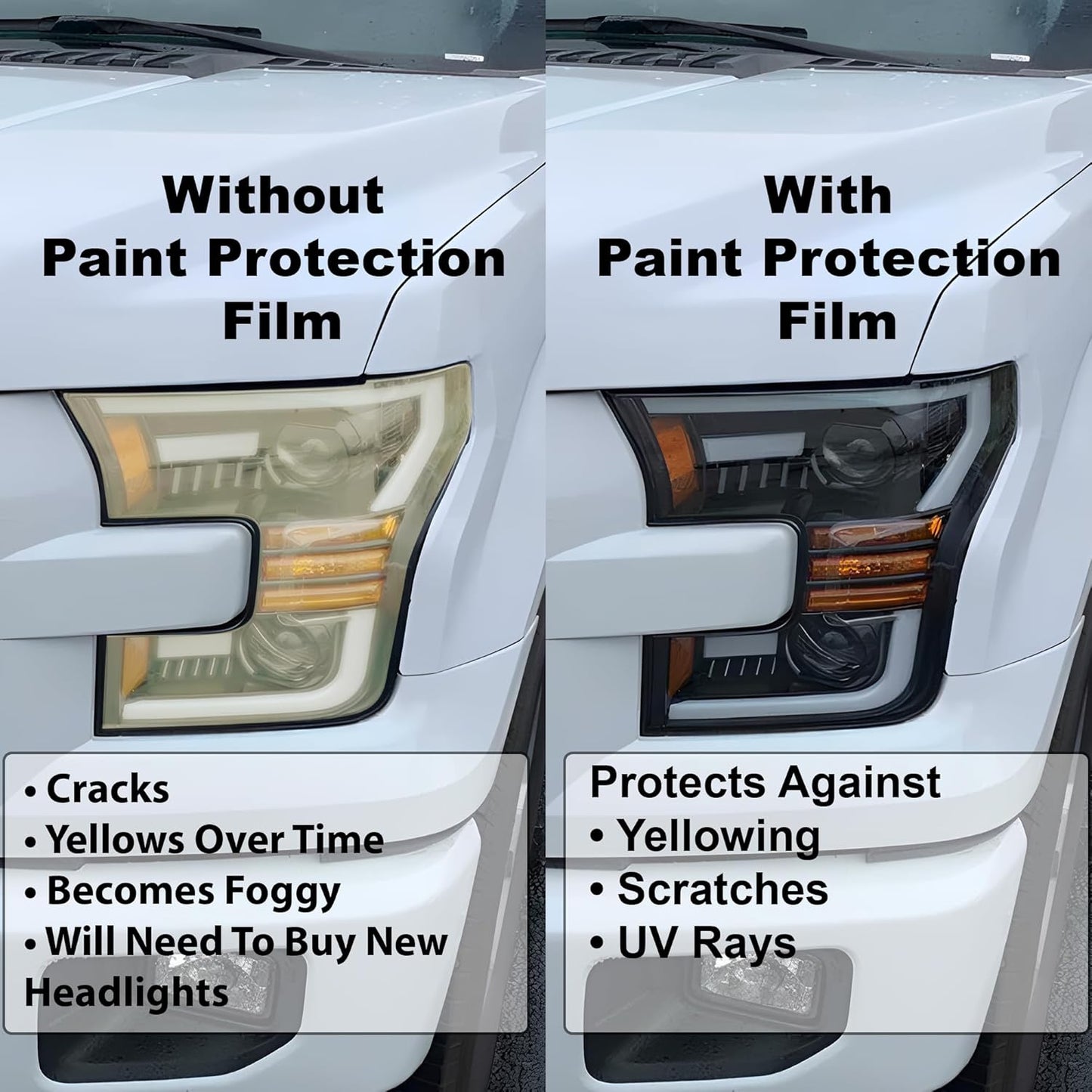 BOGAR TECH DESIGNS Full Headlight Head Light PPF Kit Fits Cadillac Escalade (ESV) 2015-2020, Clear Bra