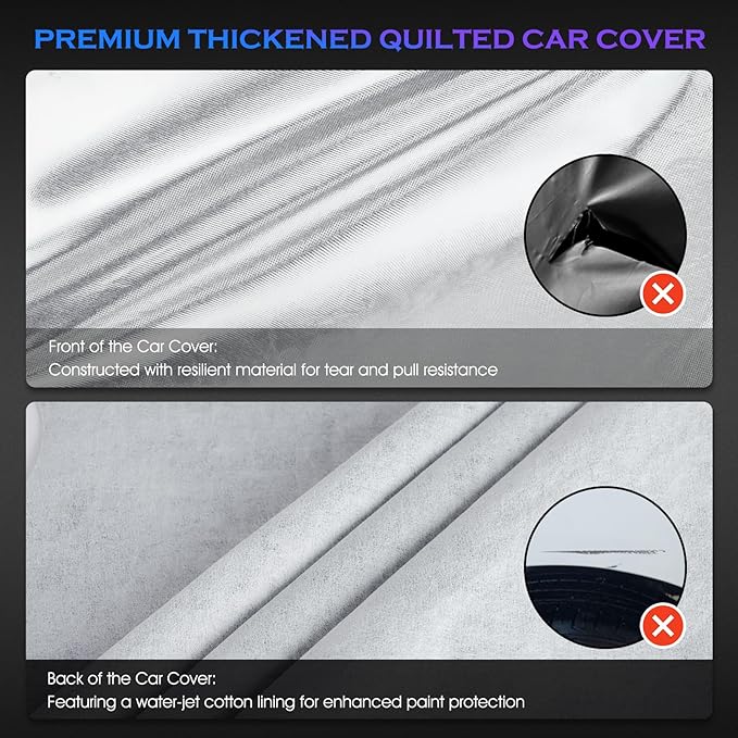 Car Cover Custom Fit for Toyota Camry 1996-2025,Honda Accord 2001-2025,6 Layers Truck Cover Waterproof All Weather for Automobiles,Outdoor Full Exterior Cover,Rain, Sun, Wind Protection,Silver