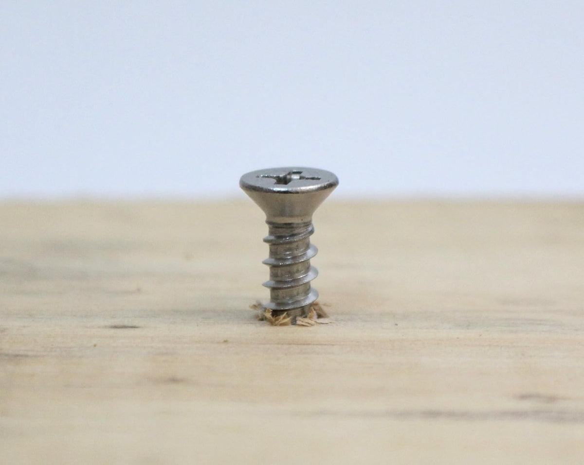 Bolt Dropper No. 6 x 5/8" Stainless Steel Flat Head Phillips Wood Screw, (100 pc), 18-8 (304) Stainless Steel Sheet Metal Screws- Type A Point, Plain Finish, Threads That Bind
