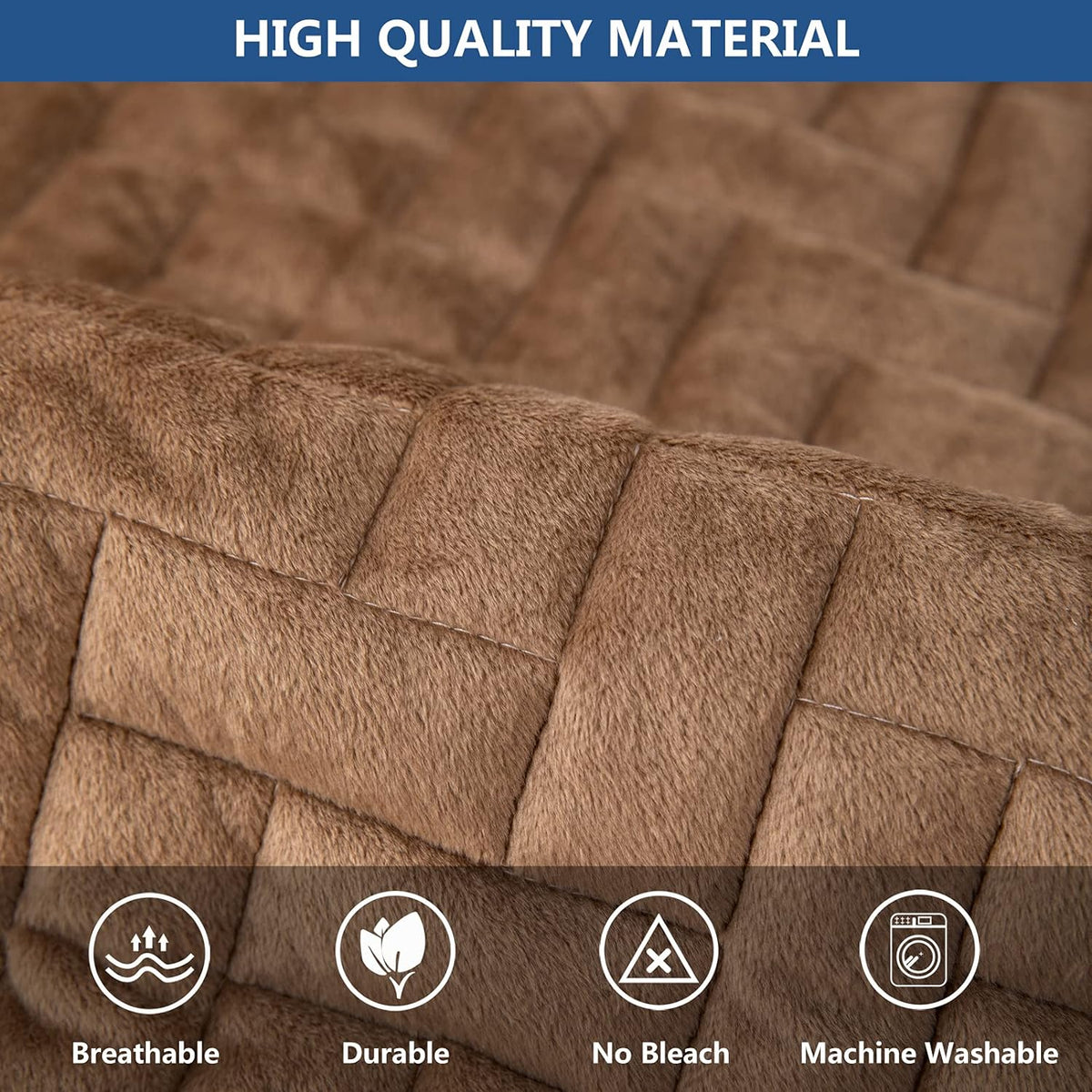 Eismodra Throw Pillows,Couch Cover,Sofa Cover,Sectional Couch Covers for 3 Cushion Couch,Sofa Slipcovers for Dogs Cats Pet Loveseat Recliner Leather L Shaped,Brown 18 x 18 Inches (Only 1 Piece)