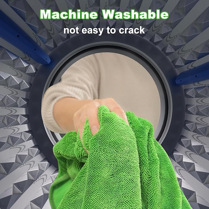 JOYMOOP Car Dry Towel, Quick Drying, Medium Size, Polyester Fiber & Polyamide Fiber, Green, 35.4 x 23.6 Inches, 1 Pack for Boates, RVs, SUVs, Trucks, Cars