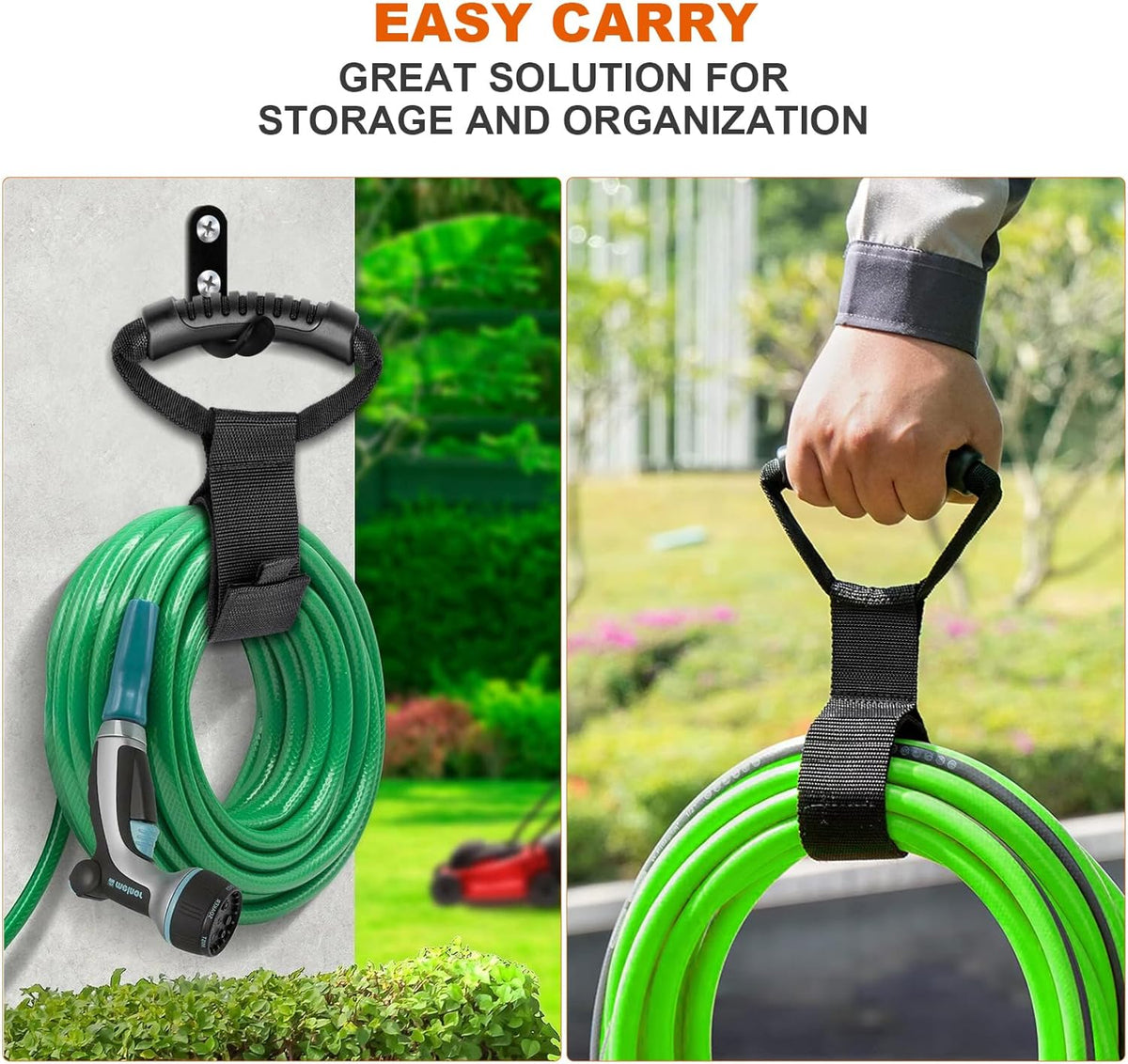 Extension Cord Holder Organizer(10Pack), Extension Cord Hanger for Garage Organization and Storage, 4-pk 16",2-pk17 and 4-pk 22" Heavy Duty Storage Straps, Garage Gadgets for Men (10, Black)