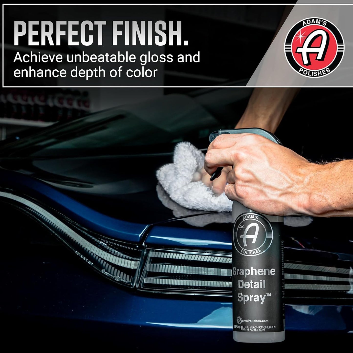 Adam's Polishes Graphene Detail Spray - Extend Protection of Waxes, Sealants, & Coatings | Quick, Waterless Detailer Spray For Car Detailing | Clay Bar, Drying Aid, Add Ceramic Graphene Protection