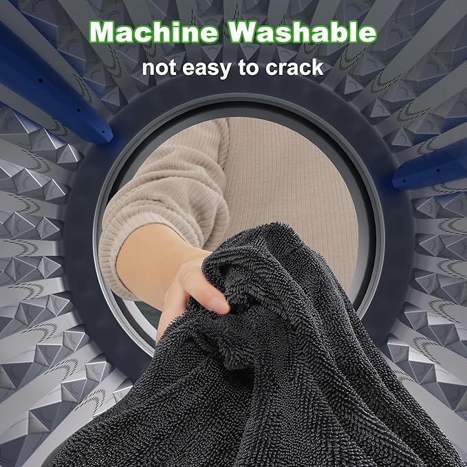 JOYMOOP Car Dry Towel, Quick Drying, Medium Size, Microfiber Cleaning Cloth, Dark Grey, 35.4 x 23.6 Inches, 2 Pack for Boates, RVs, SUVs, Trucks, Cars
