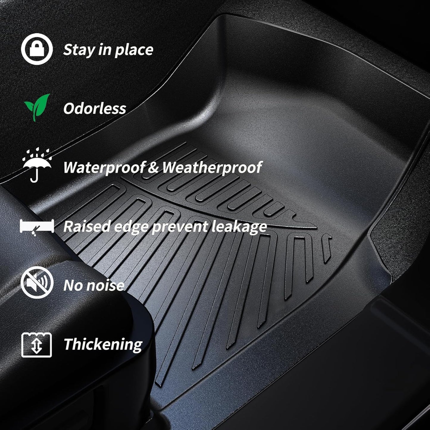 Trunk Mat & Backrest Mat for 2025 Nissan Kicks TPE All Weather Protection Cargo Liner with Velcro Rear Seats Backrest (Only Suitable Upper Layer)