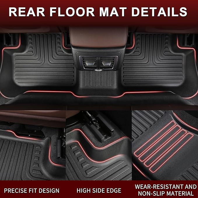 Wayhigh-All Weather Floor Mats and Cargo Liner Set Fit for 2019-2025 2026 BMW X5 5 Seats TPE Car Mats Waterproof Heavy Duty Rubber Floor Liners for BMW X5 2019-2025 2026