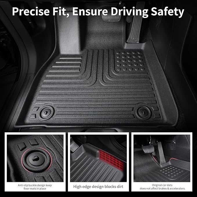 All Weather Floor Mats and Cargo Liners Set Fit for Mazda CX-90 & CX90 PHEV 7 Seater (2nd Row Captain Seat or Bucket Seat) 2024 2025 TPE Car Mats Rubber Trunk Liner CX90 Accessories