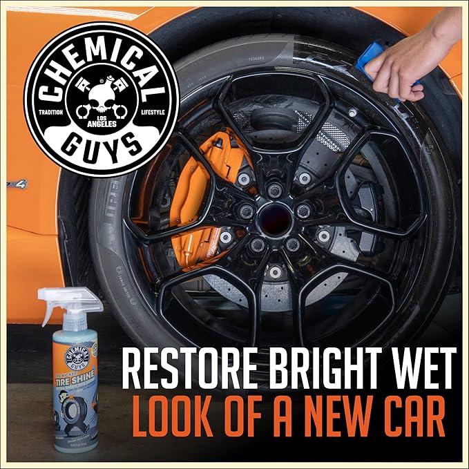 Chemical Guys Tire Kicker Sprayable Extra Glossy Tire Shine (Works on Rubber, Vinyl & Plastic) Safe for Cars, Trucks, Motorcycles, RVs & More, 16 fl oz