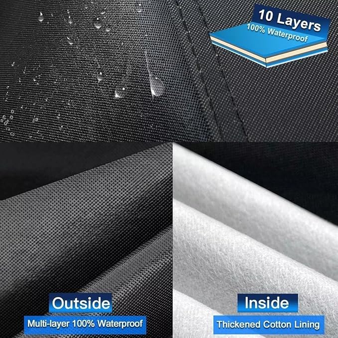 10 Layers SUV Car Cover Custom Fit for Ford Explorer (2002-2025), Waterproof All Weather for Automobiles, Outdoor Full Cover Sun Dust Rain Protection with Cotton. Black